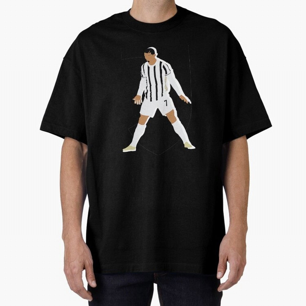 Cristiano Ronaldo Oversized T-Shirt Follow the Final Road of FIFA World Cup 2026 USA Canada Mexico Spirit, with Argentina and Brazil, CR7 and Messi, Champion Mindset, Group Stage Buzz, Knockout Tension and Passionate Fan Culture; Perfect for People
