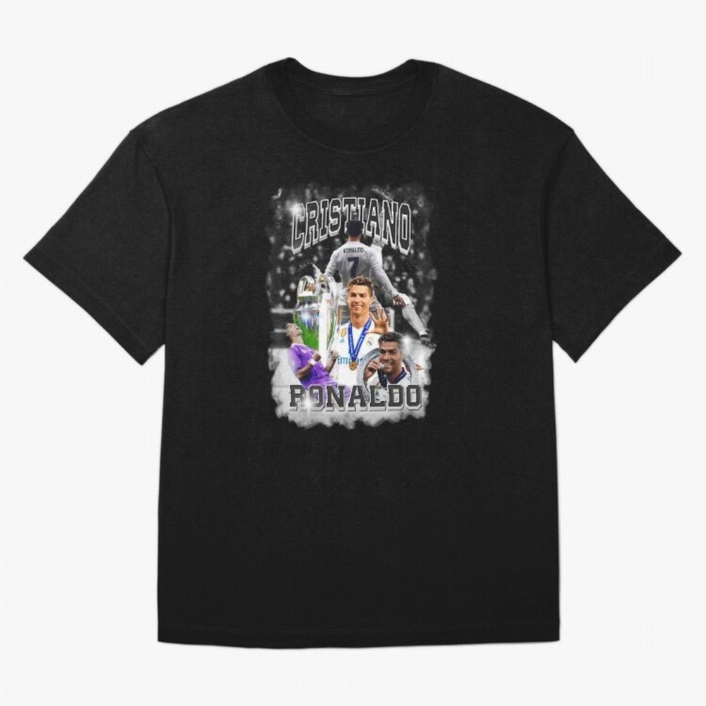 Cristiano Ronaldo Oversized T-Shirt Keep the Match Day Mood of Match Day Hype around FIFA World Cup 2026 Group Stage, Mbappe, Portugal, Championship Spirit, Famous Goals, Roaring Crowds and International Football Unity; Perfect for Fans,