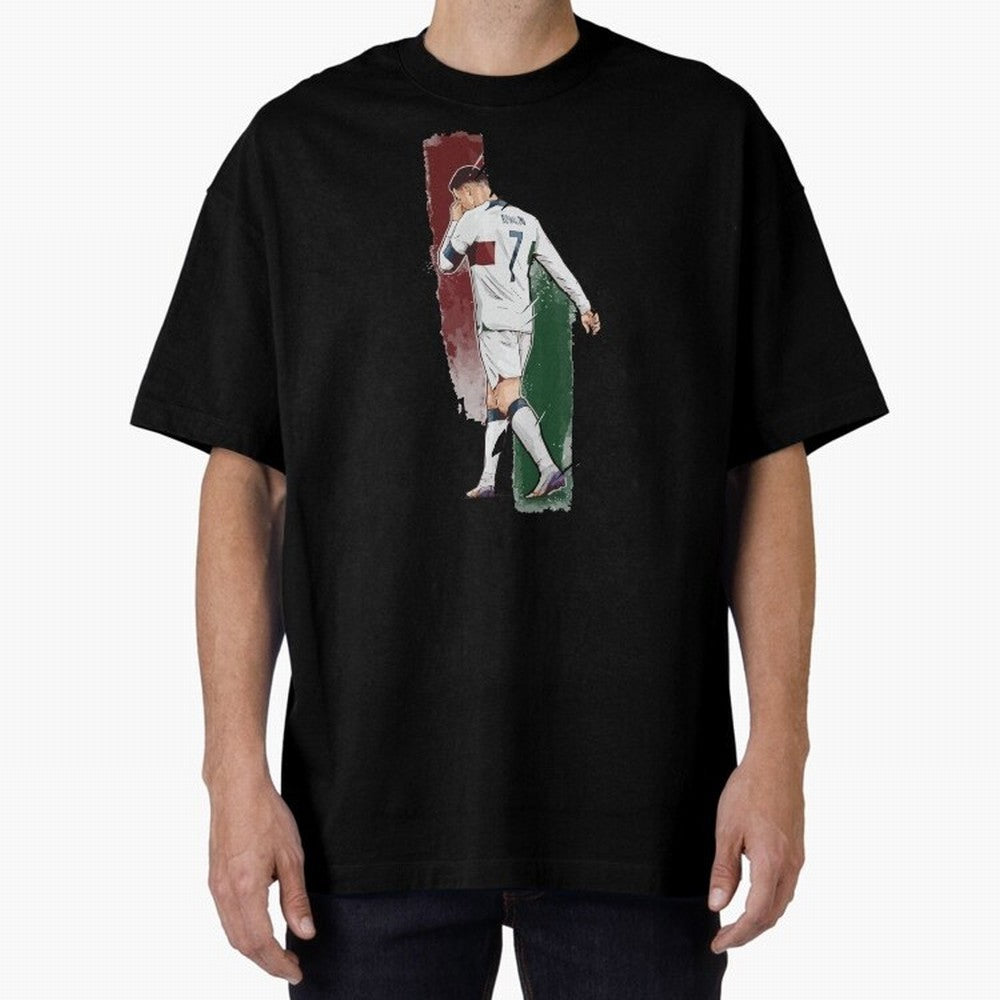 Ronaldo Crying World Cup 2022 Oversized T-Shirt Celebrate the Biggest Stage of Match Day Hype around FIFA World Cup 2026, Messi, CR7 and Mbappe, France and Portugal, Tournament Hype, Historic Matchups, Family Viewing Parties and Global Sports