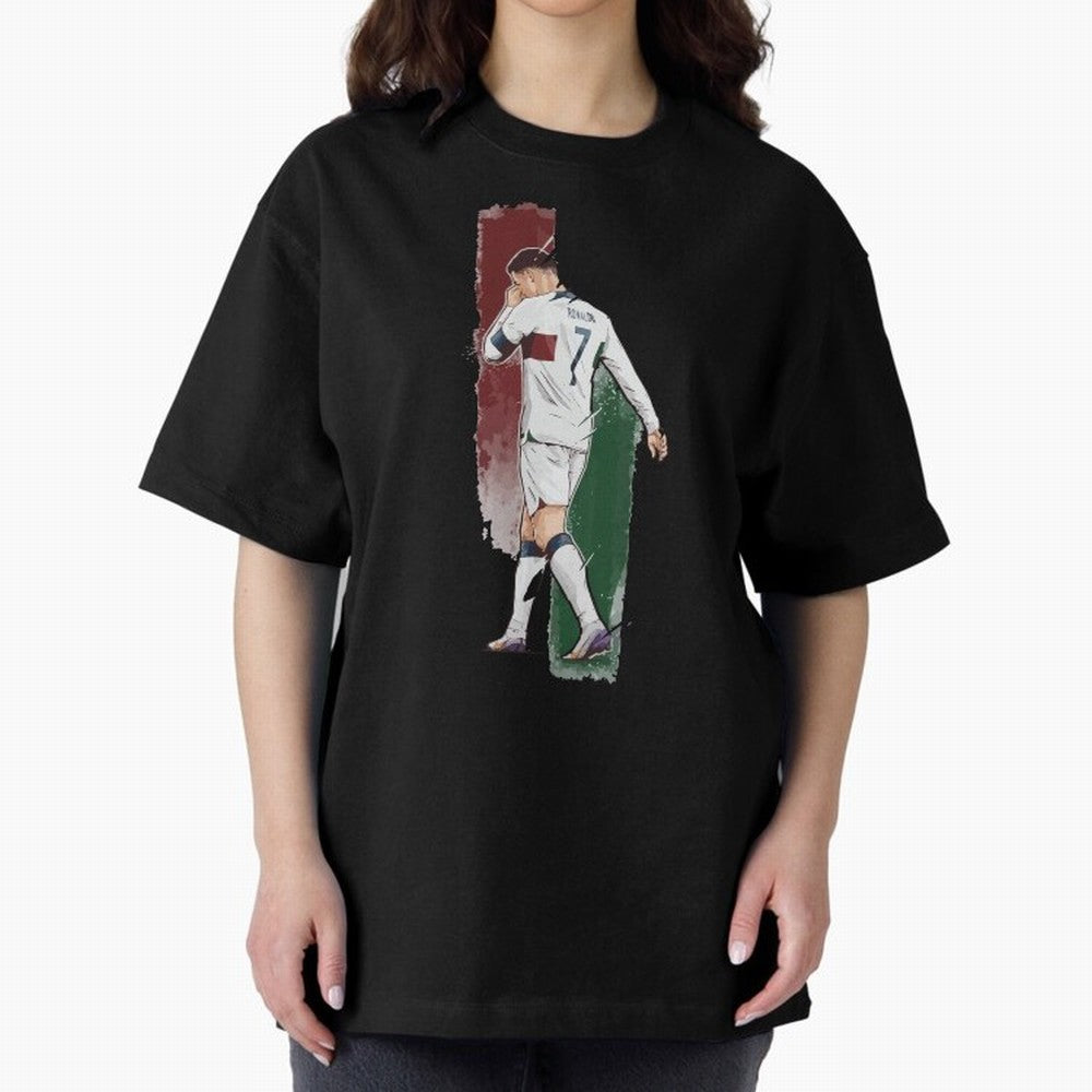 Ronaldo Crying World Cup 2022 Oversized T-Shirt Celebrate the Biggest Stage of Match Day Hype around FIFA World Cup 2026, Messi, CR7 and Mbappe, France and Portugal, Tournament Hype, Historic Matchups, Family Viewing Parties and Global Sports