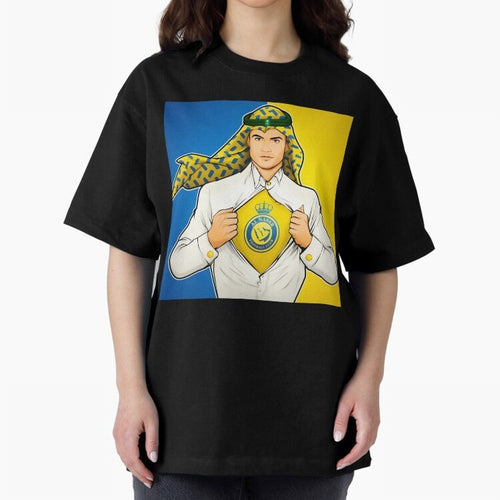 Al Nassr Cr7 Oversized T-Shirt Make Your Look Match Match Day Hype around FIFA World Cup 2026 USA Canada Mexico, Haaland, Spain and Netherlands, Supporter Pride, Iconic Celebrations, Legendary Names and Global Match Day Energy; Perfect for Fans,