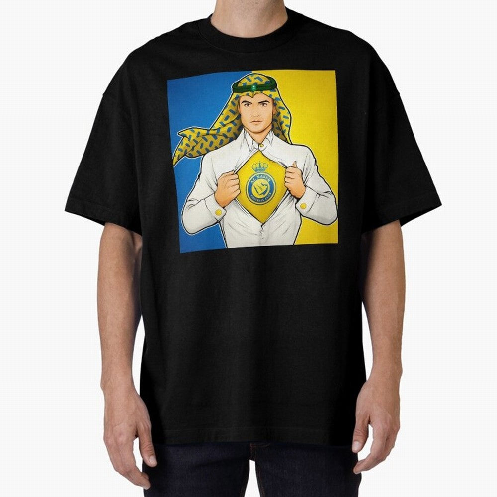 Al Nassr Cr7 Oversized T-Shirt Make Your Look Match Match Day Hype around FIFA World Cup 2026 USA Canada Mexico, Haaland, Spain and Netherlands, Supporter Pride, Iconic Celebrations, Legendary Names and Global Match Day Energy; Perfect for Fans,