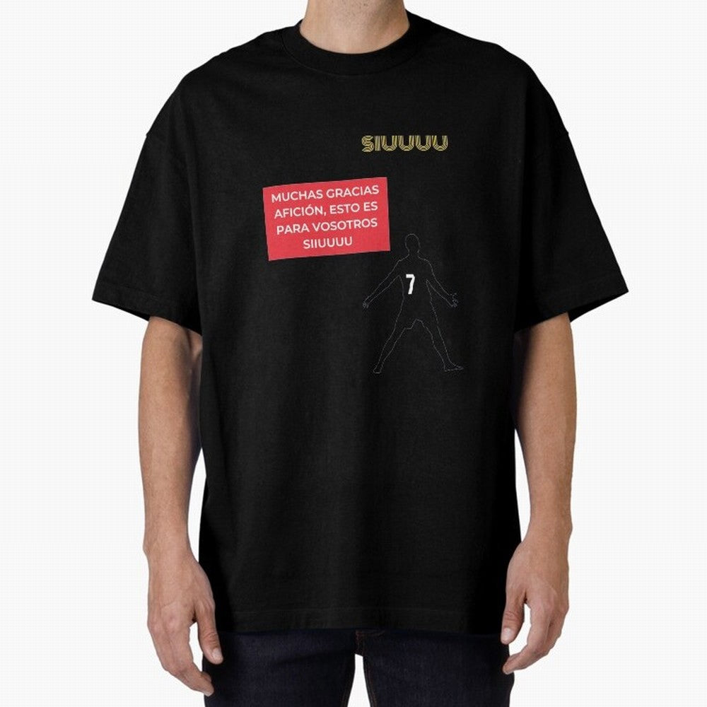 SIUUU CR7 Oversized T-Shirt Embrace FIFA World Cup 2026 Group Stage Built around Messi, Neymar and Mbappe, Portugal Energy, Stadium Memories, Football Loyalty, International Chants and Championship Tradition; Perfect for Fans, Collectors, Family