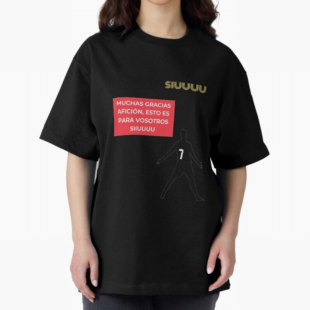 SIUUU CR7 Oversized T-Shirt Embrace FIFA World Cup 2026 Group Stage Built around Messi, Neymar and Mbappe, Portugal Energy, Stadium Memories, Football Loyalty, International Chants and Championship Tradition; Perfect for Fans, Collectors, Family