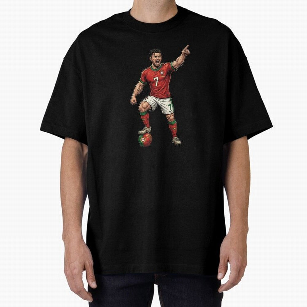 The ultimate soccer player | anime style Oversized T-Shirt Back the Journey through FIFA World Cup 2026 USA Canada Mexico Made for Cristiano Ronaldo, Haaland and CR7, France Energy, Classic Soccer Heritage, Championship Pressure, Fan Loyalty and