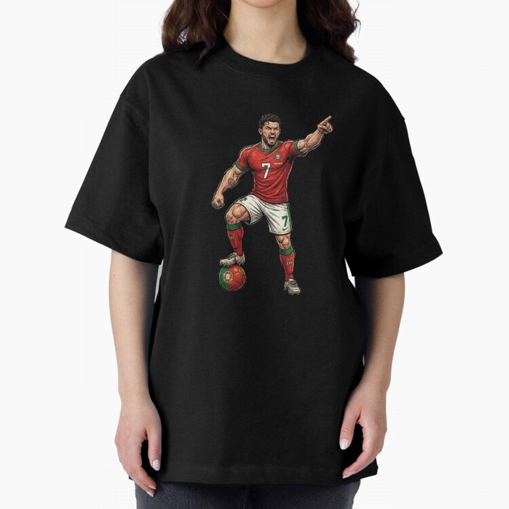 The ultimate soccer player | anime style Oversized T-Shirt Back the Journey through FIFA World Cup 2026 USA Canada Mexico Made for Cristiano Ronaldo, Haaland and CR7, France Energy, Classic Soccer Heritage, Championship Pressure, Fan Loyalty and