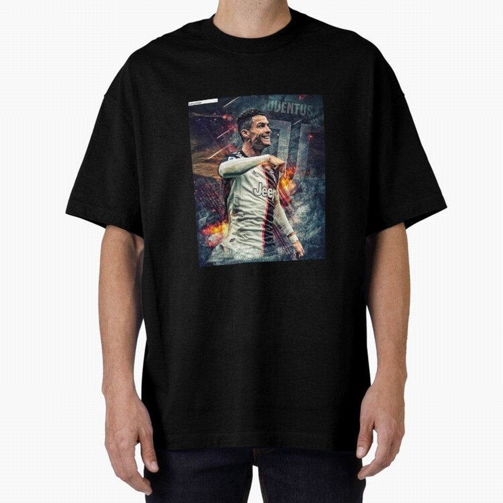 Wallpaper Cristiano Ronaldo Oversized T-Shirt Celebrate the Road through FIFA World Cup 2026 Group Stage Spirit, Centered on Portugal, Spain and Germany, Haaland, Goal Celebration Energy, Supporter Heritage, Football Icons and Worldwide Tournament