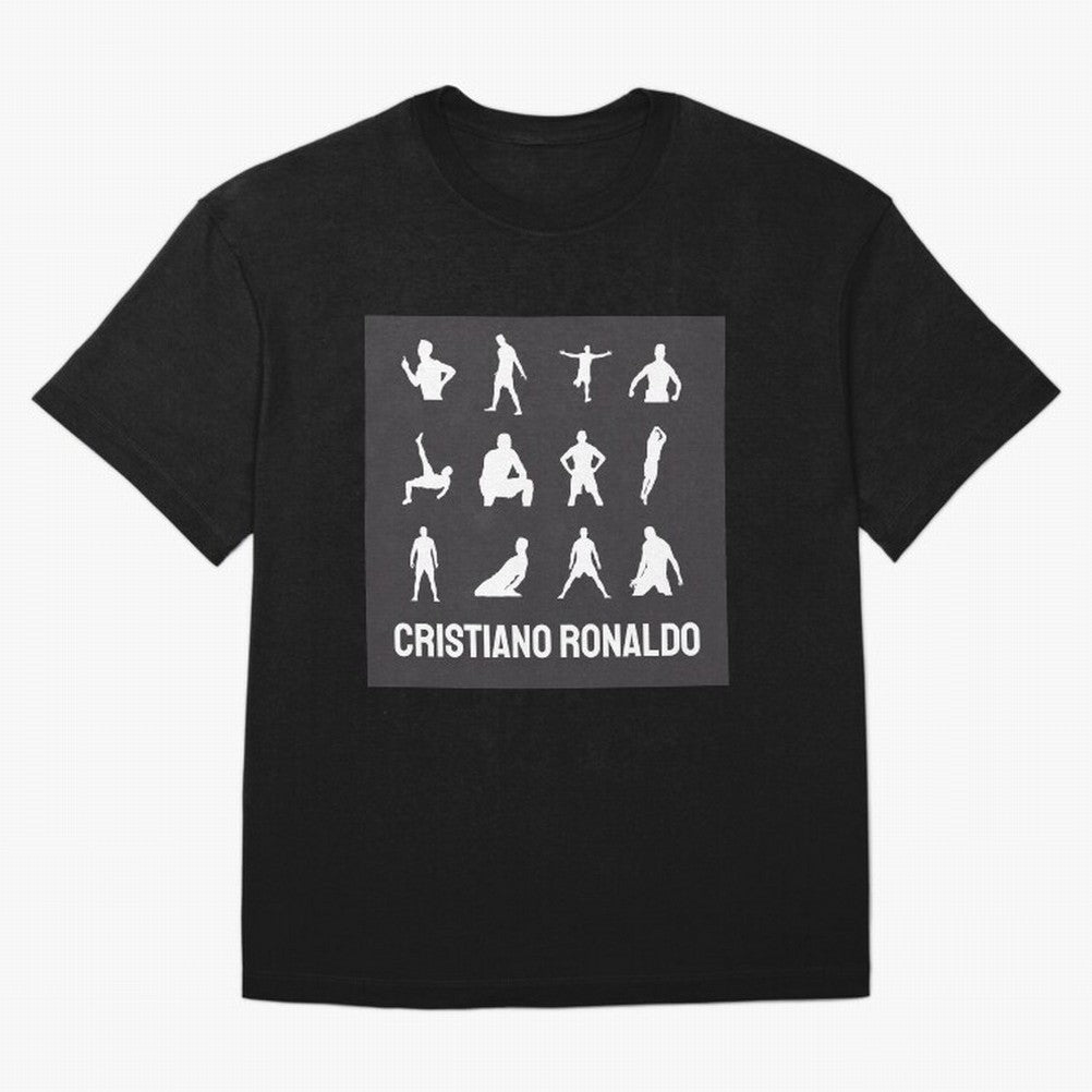 Cristiano Ronaldo Minimalism Silhouette Oversized T-Shirt Show Your Stadium Side during Global Football Passion for FIFA World Cup 2026 Group Stage, Connected to Messi, Neymar and Mbappe, Argentina, France and Brazil, Match Day Excitement,