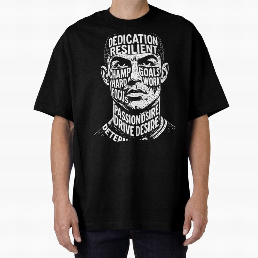 Artistic Ronaldo Oversized T-Shirt Support Iconic Players in FIFA World Cup 2026 USA Canada Mexico Inspired by Cristiano Ronaldo, Spain and Netherlands Energy, Retro Football Energy, Iconic Rivalries, Trophy Chase Drama and Stadium Atmosphere; Made