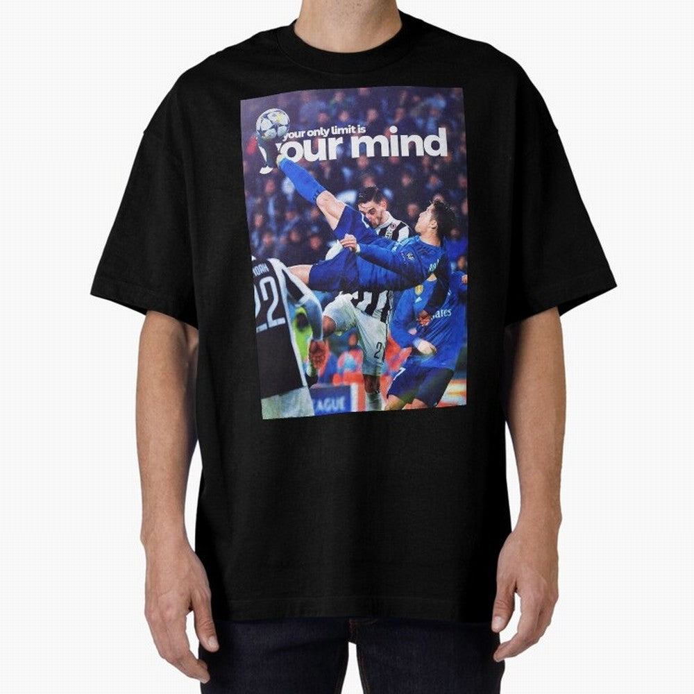 Cristiano Ronaldo - Your only limit is your mind Oversized T-Shirt Celebrate Unforgettable Nights in Global Football Passion for FIFA World Cup 2026 Group Stage, Inspired by Mbappe and Neymar, France and Portugal, Football Passion, Legendary