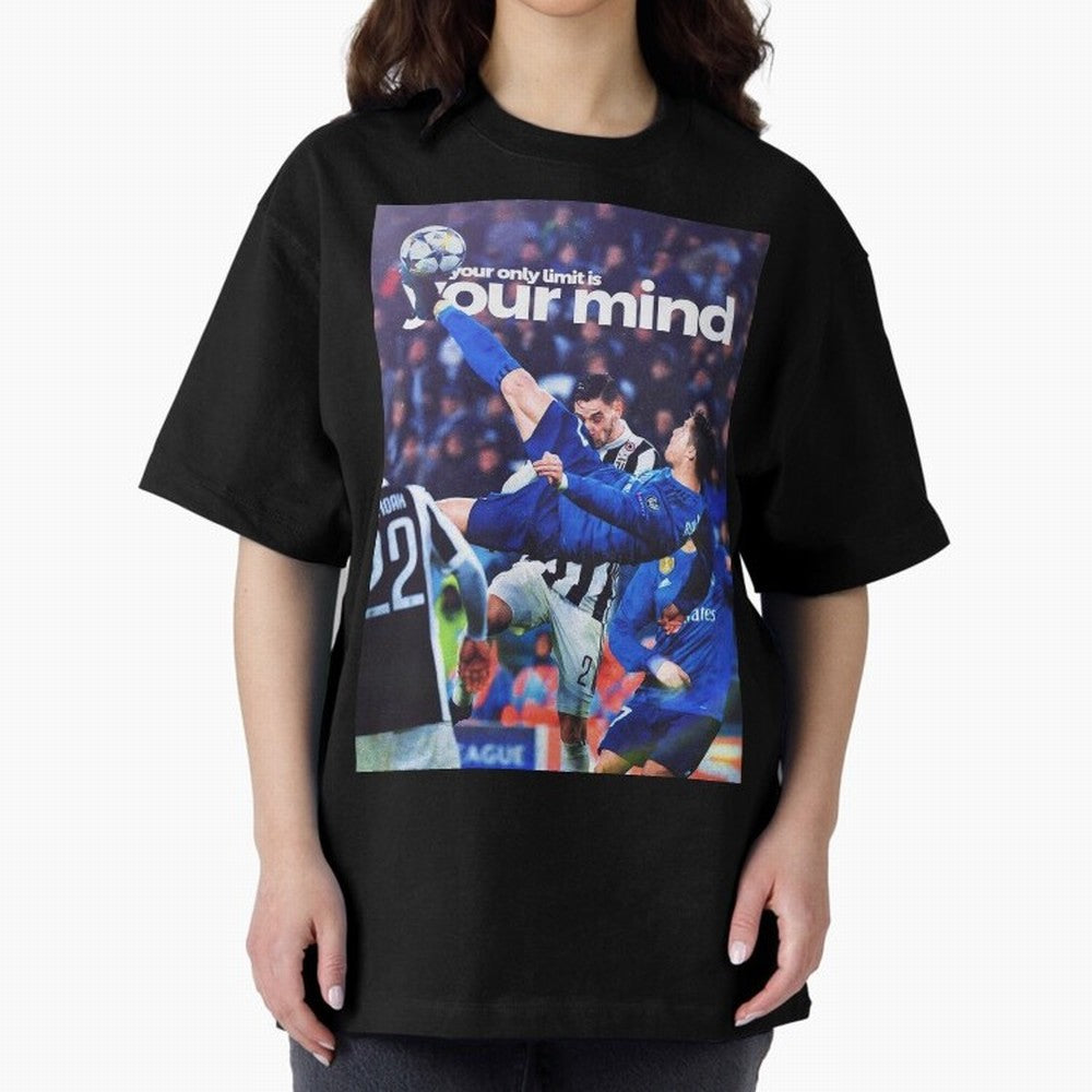 Cristiano Ronaldo - Your only limit is your mind Oversized T-Shirt Celebrate Unforgettable Nights in Global Football Passion for FIFA World Cup 2026 Group Stage, Inspired by Mbappe and Neymar, France and Portugal, Football Passion, Legendary