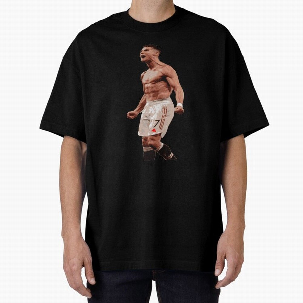 cristiano ronaldo manchester united Oversized T-Shirt Represent Football Lovers during Global Football Passion for FIFA World Cup 2026, Featuring Neymar, Haaland and Cristiano Ronaldo, England and Germany, Championship Spirit, Famous Goals, Roaring
