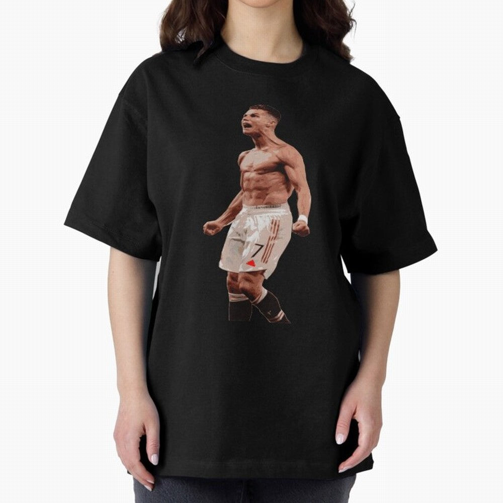 cristiano ronaldo manchester united Oversized T-Shirt Represent Football Lovers during Global Football Passion for FIFA World Cup 2026, Featuring Neymar, Haaland and Cristiano Ronaldo, England and Germany, Championship Spirit, Famous Goals, Roaring