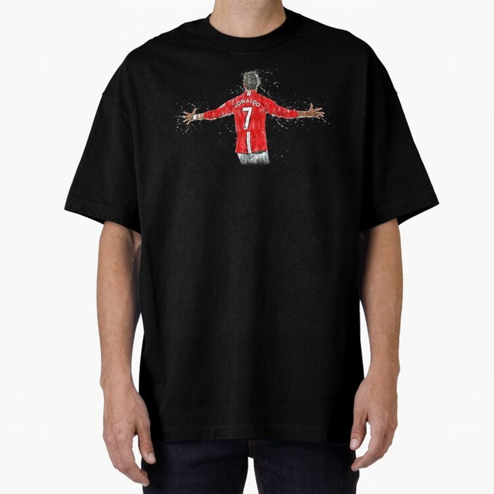Cristiano Ronaldo in watercolor Oversized T-Shirt Join FIFA World Cup 2026 USA Canada Mexico for Fans of Haaland and Mbappe and Argentina, Bringing Sports Nostalgia, International Competition, Famous Players and Unforgettable Victories; Ideal for