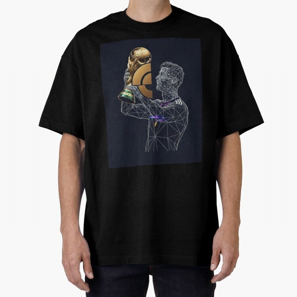 Digital Football Oversized T-Shirt Stand with the FIFA World Cup 2026 Journey through Neymar, Haaland and Cristiano Ronaldo Highlights, France and Portugal Pride, Fan Favorite Moments, National Team Passion, Big Match Drama and Soccer History;