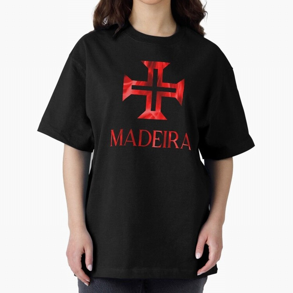 Madeira flames Oversized T-Shirt Show Championship Spirit for Match Day Hype around FIFA World Cup 2026 USA Canada Mexico, Messi, Neymar and Mbappe, England, Stadium Chants, National Pride, Trophy Dreams and Unforgettable Football Memories; Perfect