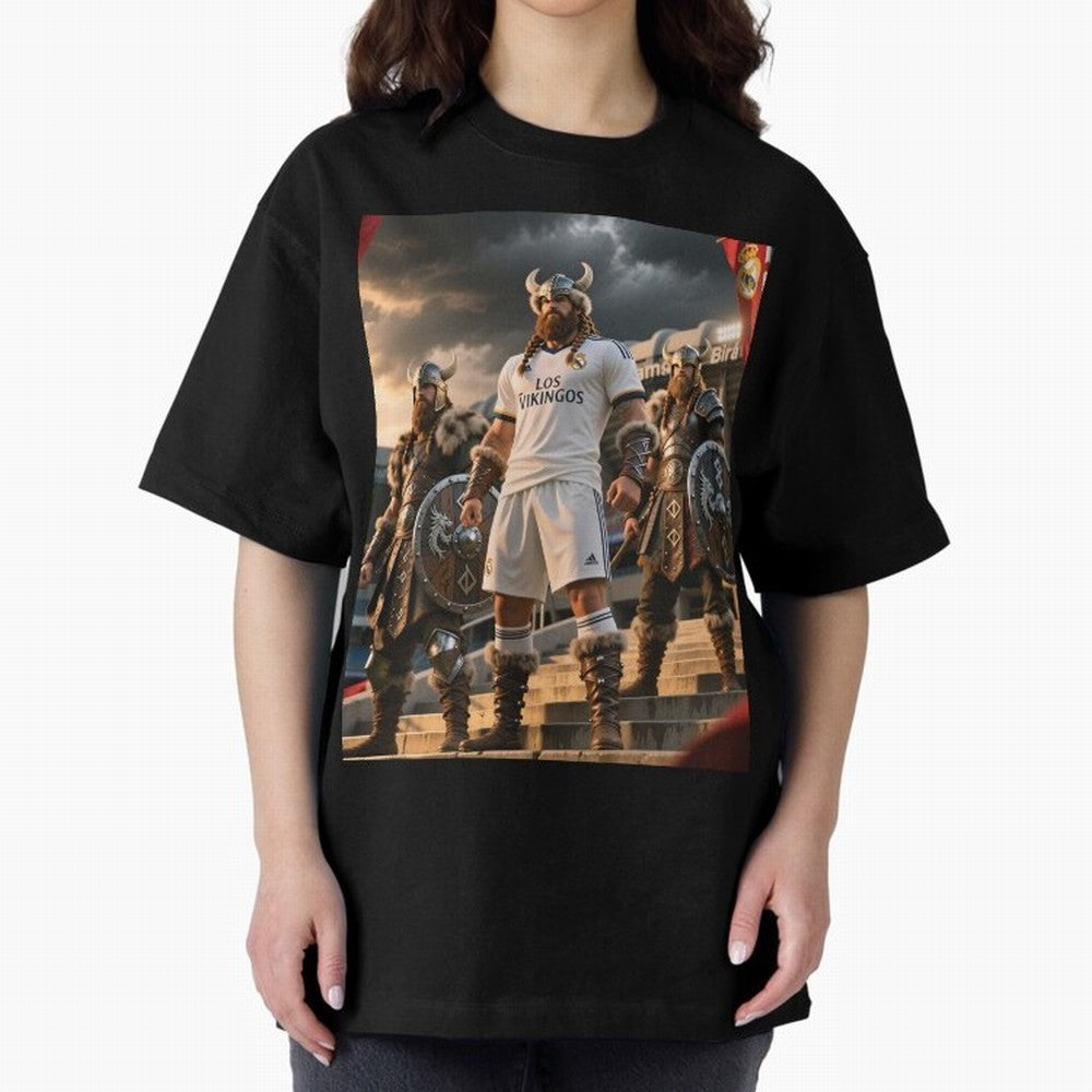 Los Vikingos del Bernab¨¦u Oversized T-Shirt Show Love for Legendary Goals in FIFA World Cup 2026 Featuring Cristiano Ronaldo, Argentina Energy, Championship Spirit, Famous Goals, Roaring Crowds and International Football Unity; Perfect for Fans,
