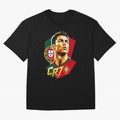 CR7 Art Print Oversized T-Shirt Bring Trophy Dreams to FIFA World Cup 2026 USA Canada Mexico for Fans of Messi, Neymar and Mbappe and Spain and Netherlands, Bringing Worldwide Fan Energy, Dramatic Goals, Stadium Lights and Championship