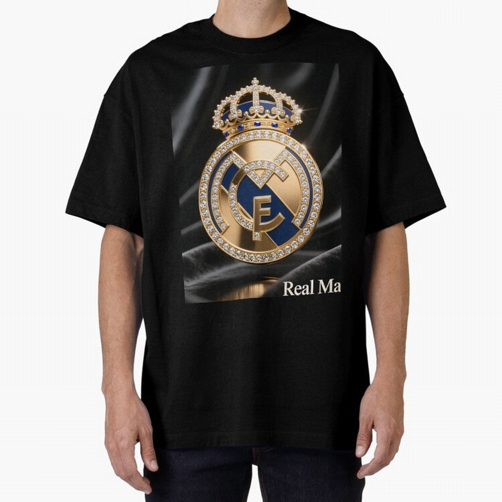 Gold Madrid Real Oversized T-Shirt Unlock the FIFA World Cup 2026 Group Stage Journey through Neymar, Haaland and Cristiano Ronaldo Highlights, Portugal, Spain and Germany Pride, Worldwide Fan Energy, Dramatic Goals, Stadium Lights and Championship