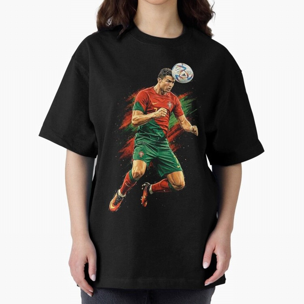 Cristiano Ronaldo Football Legend Oversized T-Shirt Support Your Favorite Stars during FIFA World Cup 2026 USA Canada Mexico Highlighting Haaland, England and Germany Energy, Classic Soccer Heritage, Championship Pressure, Fan Loyalty and