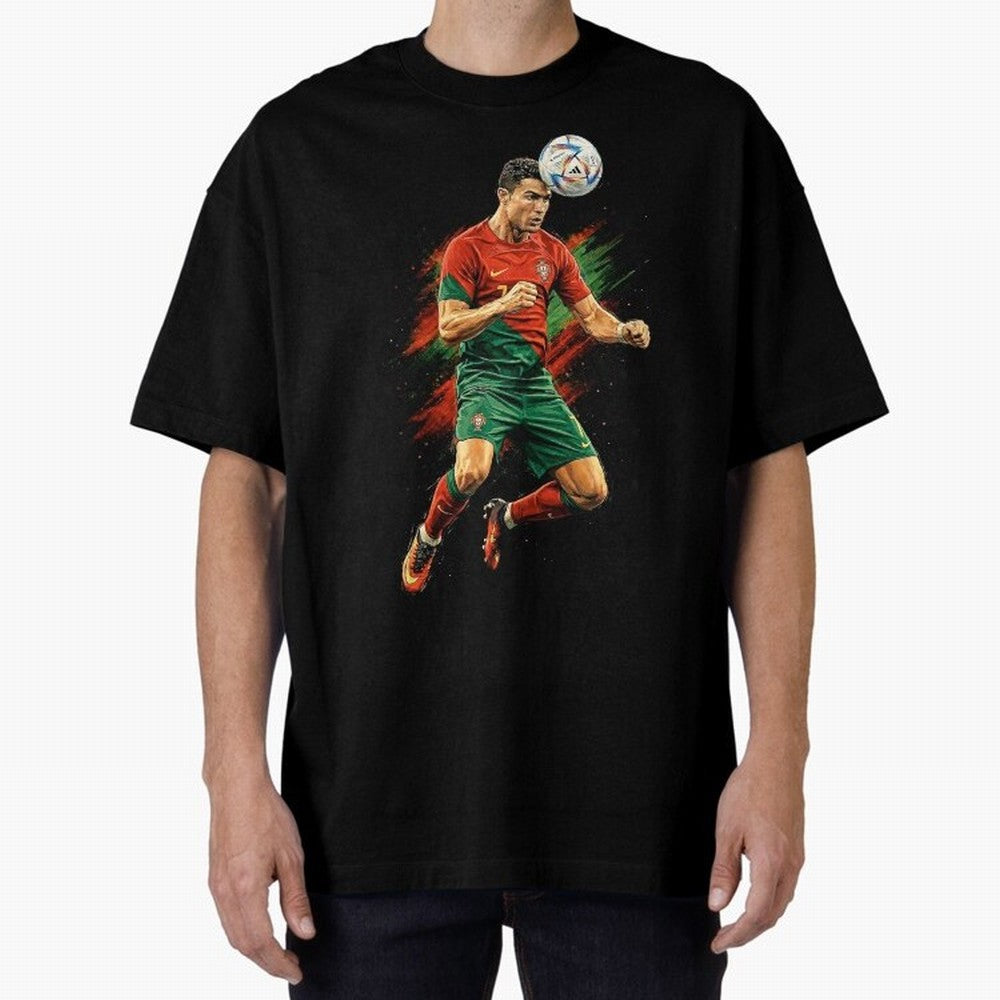 Cristiano Ronaldo Football Legend Oversized T-Shirt Support Your Favorite Stars during FIFA World Cup 2026 USA Canada Mexico Highlighting Haaland, England and Germany Energy, Classic Soccer Heritage, Championship Pressure, Fan Loyalty and