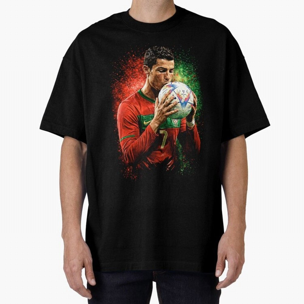 Cristiano Ronaldo Football Legend Oversized T-Shirt Stand with Global Football Passion for FIFA World Cup 2026 Group Stage, Made for Neymar, Germany, Fan Favorite Moments, National Team Passion, Big Match Drama and Soccer History; Made for