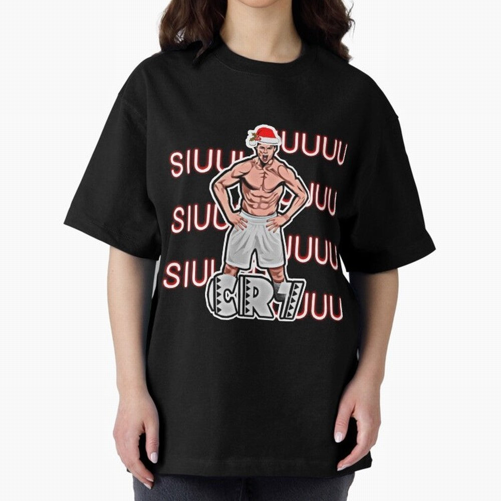 Siuuu cr7 christmas Oversized T-Shirt Celebrate Golden Goal Energy in FIFA World Cup 2026 Group Stage Connected to Mbappe and Neymar, Brazil Energy, Football Passion, Legendary Performances, Festival Vibes and Supporter Community; Perfect for Fans,