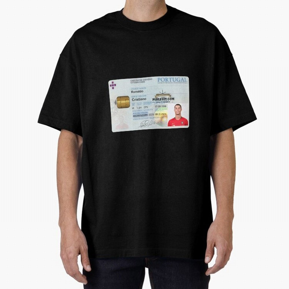Cristiano Ronaldo CARD ID Oversized T-Shirt Bring Champion Energy into Global Football Passion for FIFA World Cup 2026 USA Canada Mexico, Made for Haaland and Mbappe, England, Stadium Memories, Football Loyalty, International Chants and