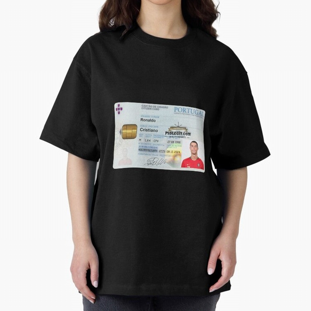 Cristiano Ronaldo CARD ID Oversized T-Shirt Bring Champion Energy into Global Football Passion for FIFA World Cup 2026 USA Canada Mexico, Made for Haaland and Mbappe, England, Stadium Memories, Football Loyalty, International Chants and