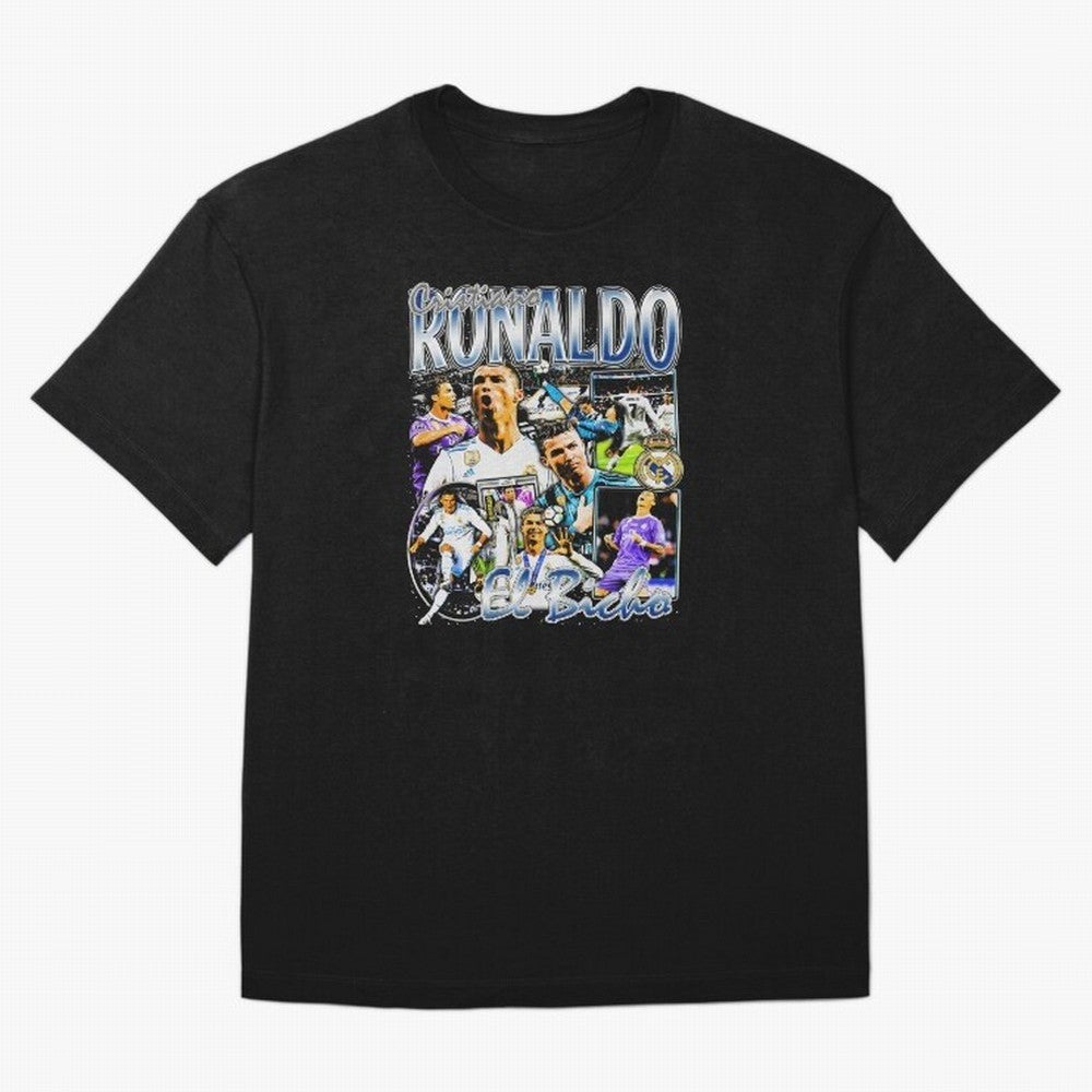 Cristiano Ronaldo El Bicho Oversized T-Shirt Capture Match Day Hype around FIFA World Cup 2026 USA Canada Mexico, Messi, CR7 and Mbappe, Argentina, France and Brazil, Game Day Rituals, Football Legends, Country Pride and the Road to the Final; Made