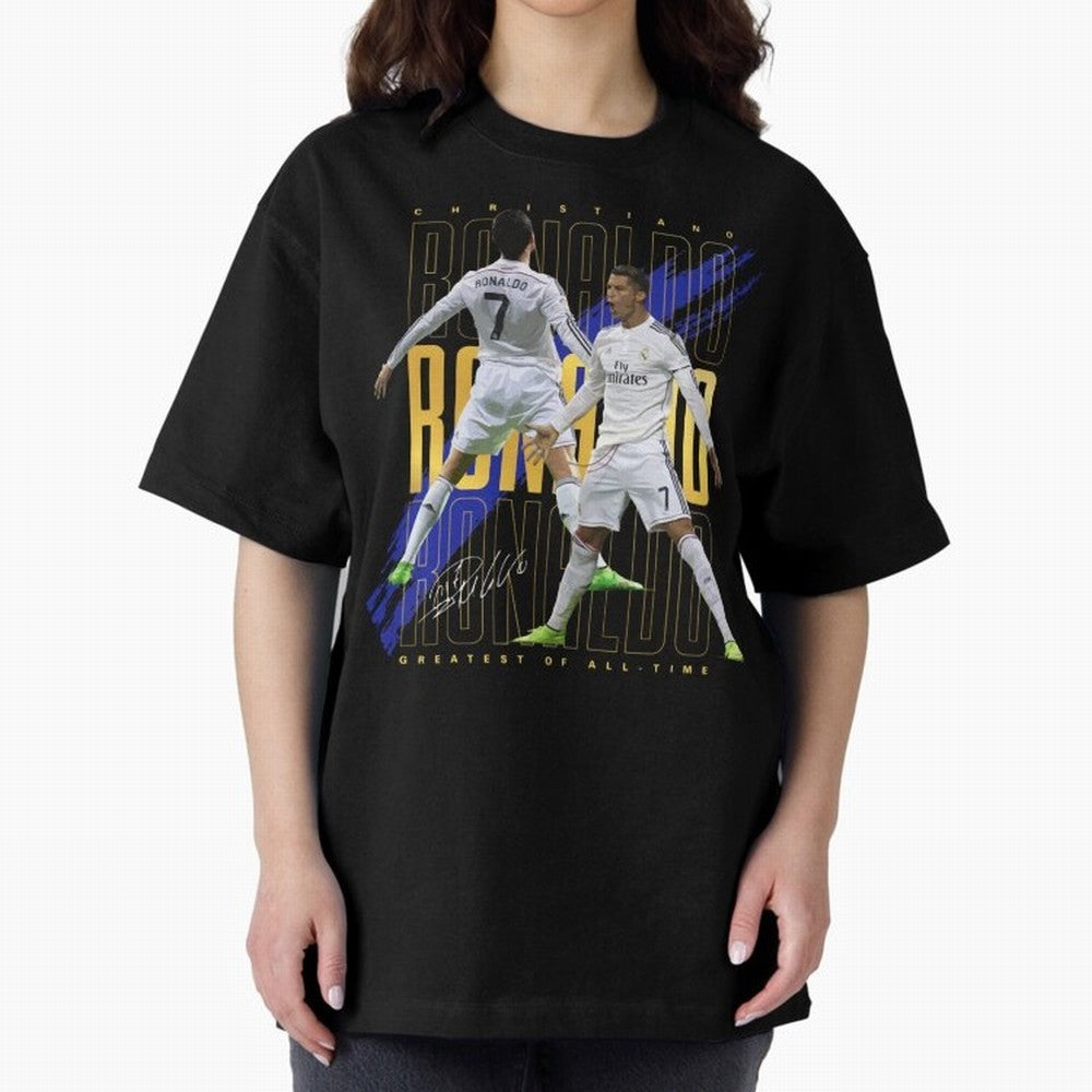 Cristiano Ronaldo Suuiii! Greatest Of All Time Oversized T-Shirt Stand Proud for FIFA World Cup 2026 USA Canada Mexico Featuring Neymar, Brazil Energy, Global Supporter Spirit, Legendary Goals, National Colors and Tournament Celebration; Perfect