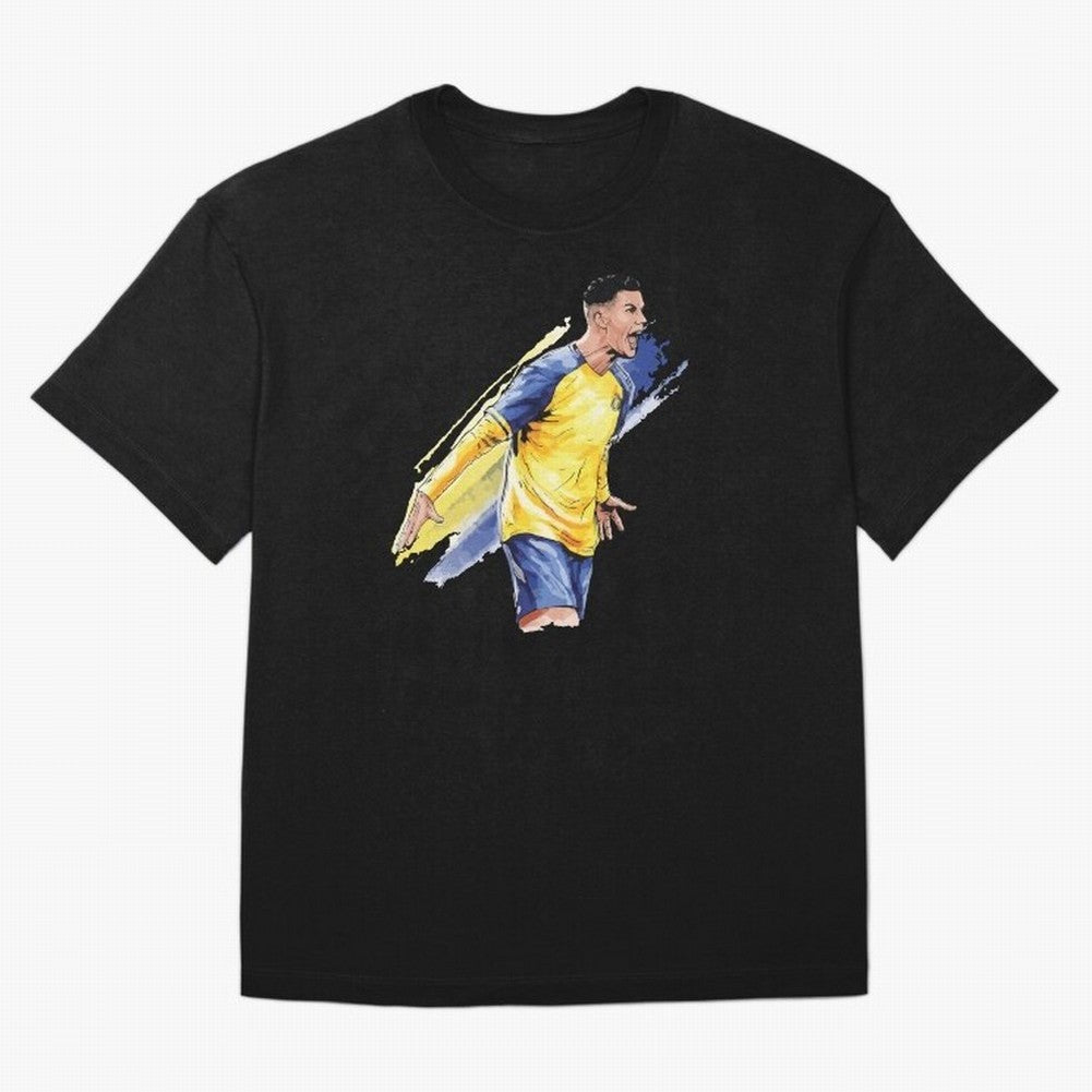 Ronaldo Al-Nassr 2022 Oversized T-Shirt Refresh FIFA World Cup 2026 Group Stage Spirit, with Germany, Cristiano Ronaldo, Haaland and CR7, Championship Spirit, Famous Goals, Roaring Crowds and International Football Unity; Ideal for Football Dads,