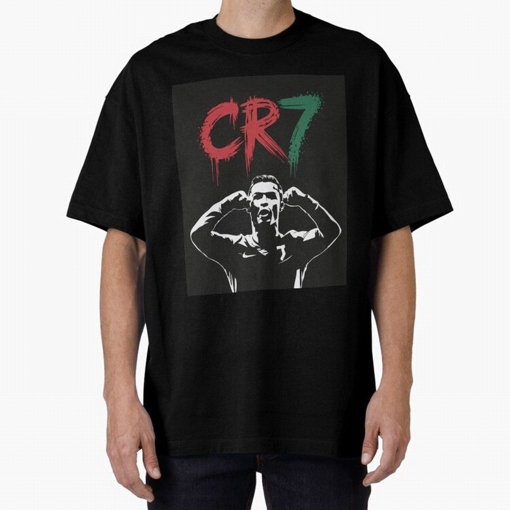 Cristiano Ronaldo CR7 T-shirt Design Oversized T-Shirt Celebrate Football Heritage in FIFA World Cup 2026 Group Stage Inspired by Cristiano Ronaldo, Brazil, Portugal and Argentina Energy, Retro Football Energy, Iconic Rivalries, Trophy Chase Drama