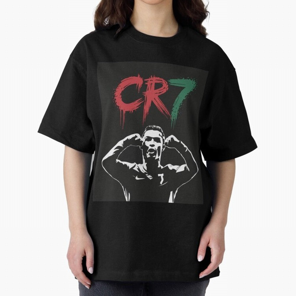 Cristiano Ronaldo CR7 T-shirt Design Oversized T-Shirt Celebrate Football Heritage in FIFA World Cup 2026 Group Stage Inspired by Cristiano Ronaldo, Brazil, Portugal and Argentina Energy, Retro Football Energy, Iconic Rivalries, Trophy Chase Drama