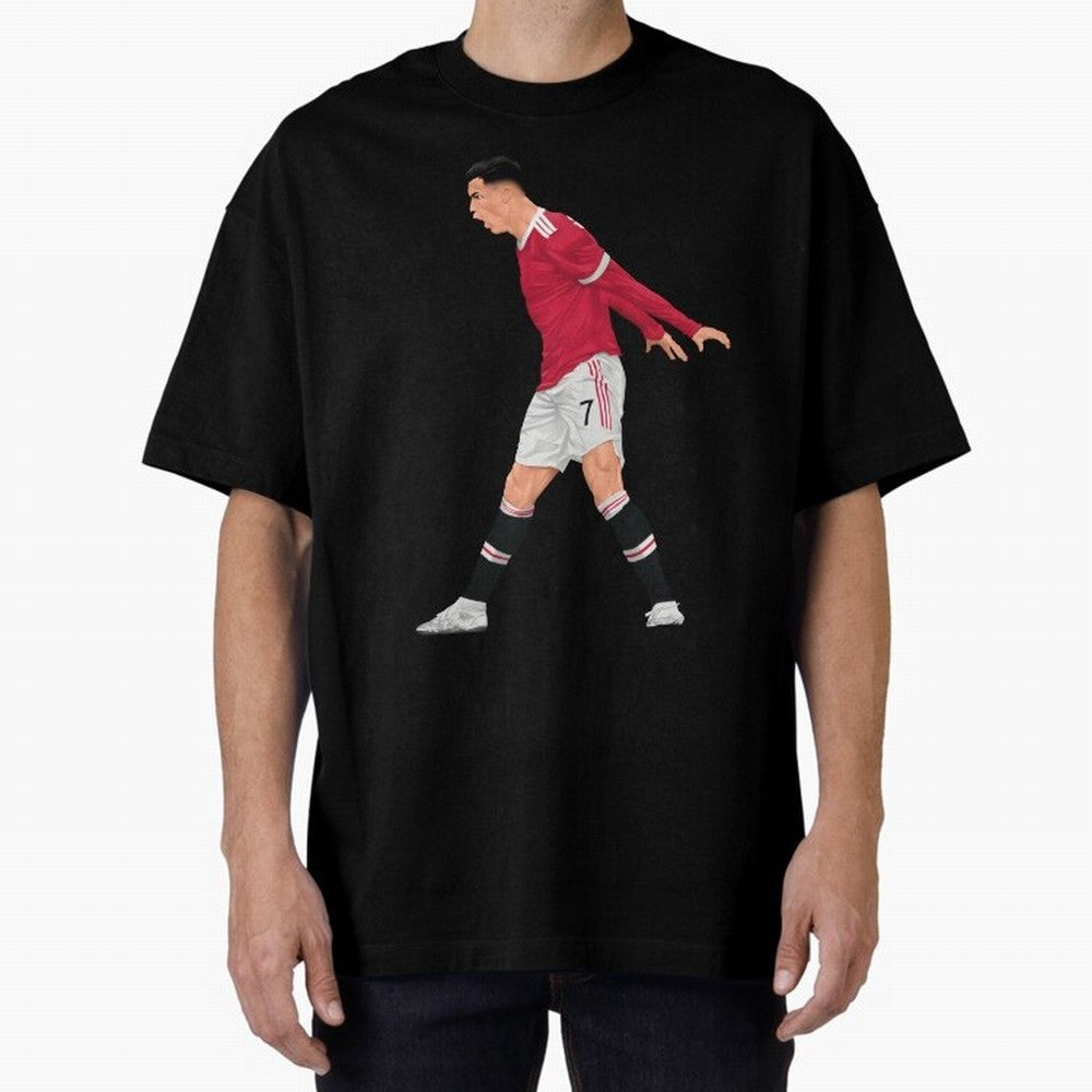 Cristiano Ronaldo Celebration Oversized T-Shirt Make Your Look Match Match Day Hype around FIFA World Cup 2026 USA Canada Mexico, Neymar, England and Germany, Stadium Memories, Football Loyalty, International Chants and Championship Tradition;