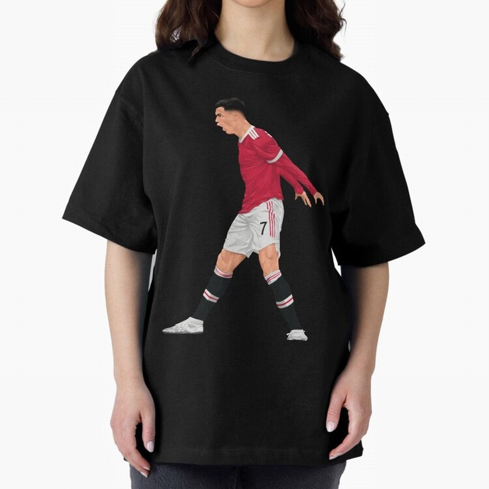 Cristiano Ronaldo Celebration Oversized T-Shirt Make Your Look Match Match Day Hype around FIFA World Cup 2026 USA Canada Mexico, Neymar, England and Germany, Stadium Memories, Football Loyalty, International Chants and Championship Tradition;