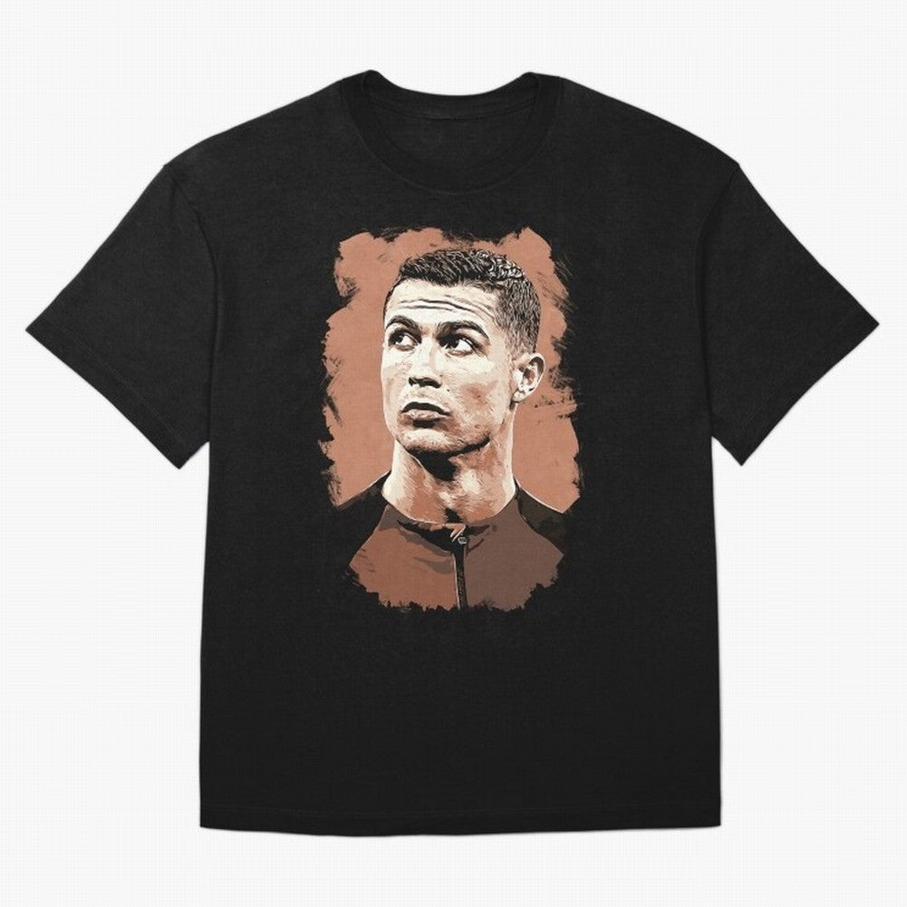 Cristiano Ronaldo Vexel Painting Oversized T-Shirt Relive Legendary Nights from FIFA World Cup 2026 for Fans of Cristiano Ronaldo and Brazil, Portugal and Argentina, Bringing Sports Nostalgia, International Competition, Famous Players and