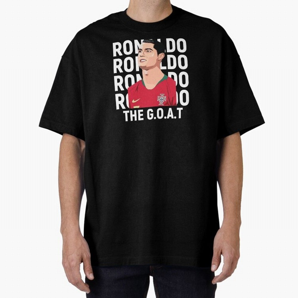 Ronaldo The Goat Oversized T-Shirt Bring World Football Passion into Match Day Hype around FIFA World Cup 2026, Cristiano Ronaldo, Spain and Netherlands, Championship Spirit, Famous Goals, Roaring Crowds and International Football Unity; Perfect