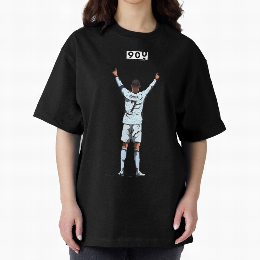 Ronaldo 900 Goals Celebration Iconic Football Design Oversized T-Shirt Show Passion for the Stars of FIFA World Cup 2026 USA Canada Mexico Filled with CR7 and Messi, England Energy, Retro Football Energy, Iconic Rivalries, Trophy Chase Drama and