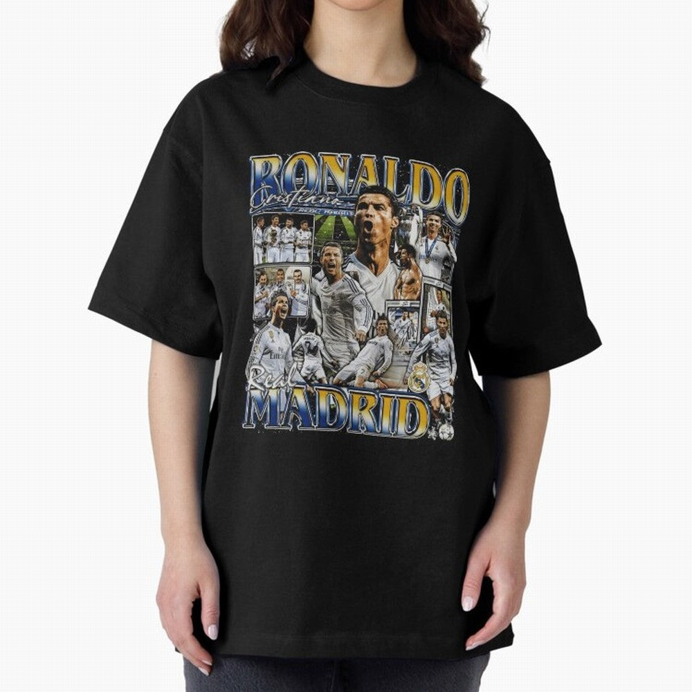 Cristiano Ronaldo Real Vintage Bootleg Oversized T-Shirt Bring World Football Passion into FIFA World Cup 2026 for Fans of Haaland and Argentina, France and Brazil, Bringing Sports Nostalgia, International Competition, Famous Players and