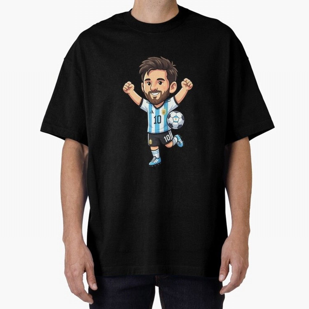 Cute Football Champion Cartoon Design Oversized T-Shirt Show Up for the Glory of FIFA World Cup 2026 USA Canada Mexico Spirit, Inspired by Netherlands, Mbappe, Soccer Culture, Superstar Moments, National Team Dreams and Competitive Fire; Perfect