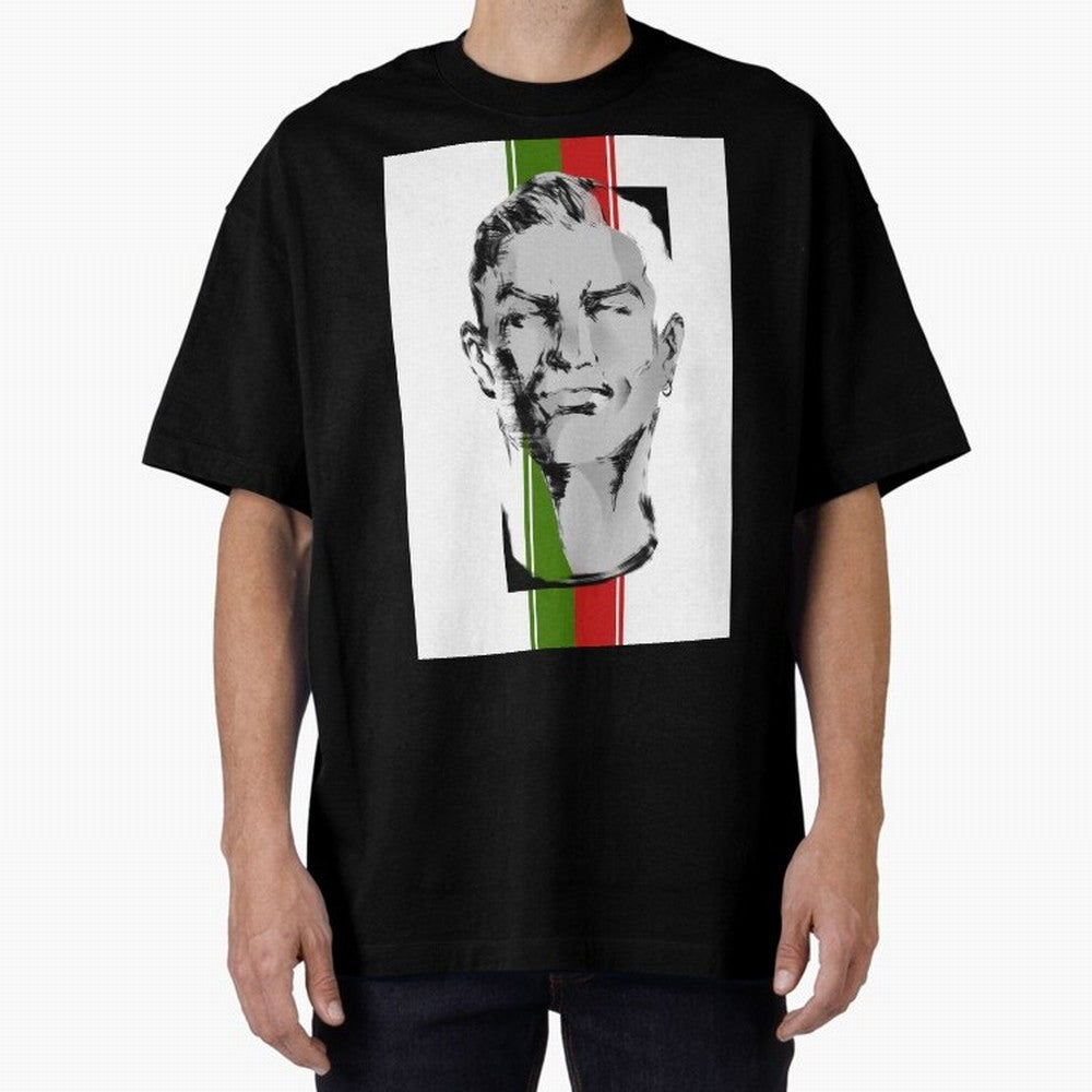 Cristiano Oversized T-Shirt Celebrate Soccer Greatness during FIFA World Cup 2026 Spirit, Capturing Portugal, Cristiano Ronaldo, Sports Nostalgia, International Competition, Famous Players and Unforgettable Victories; Made for Collectors Who Enjoy