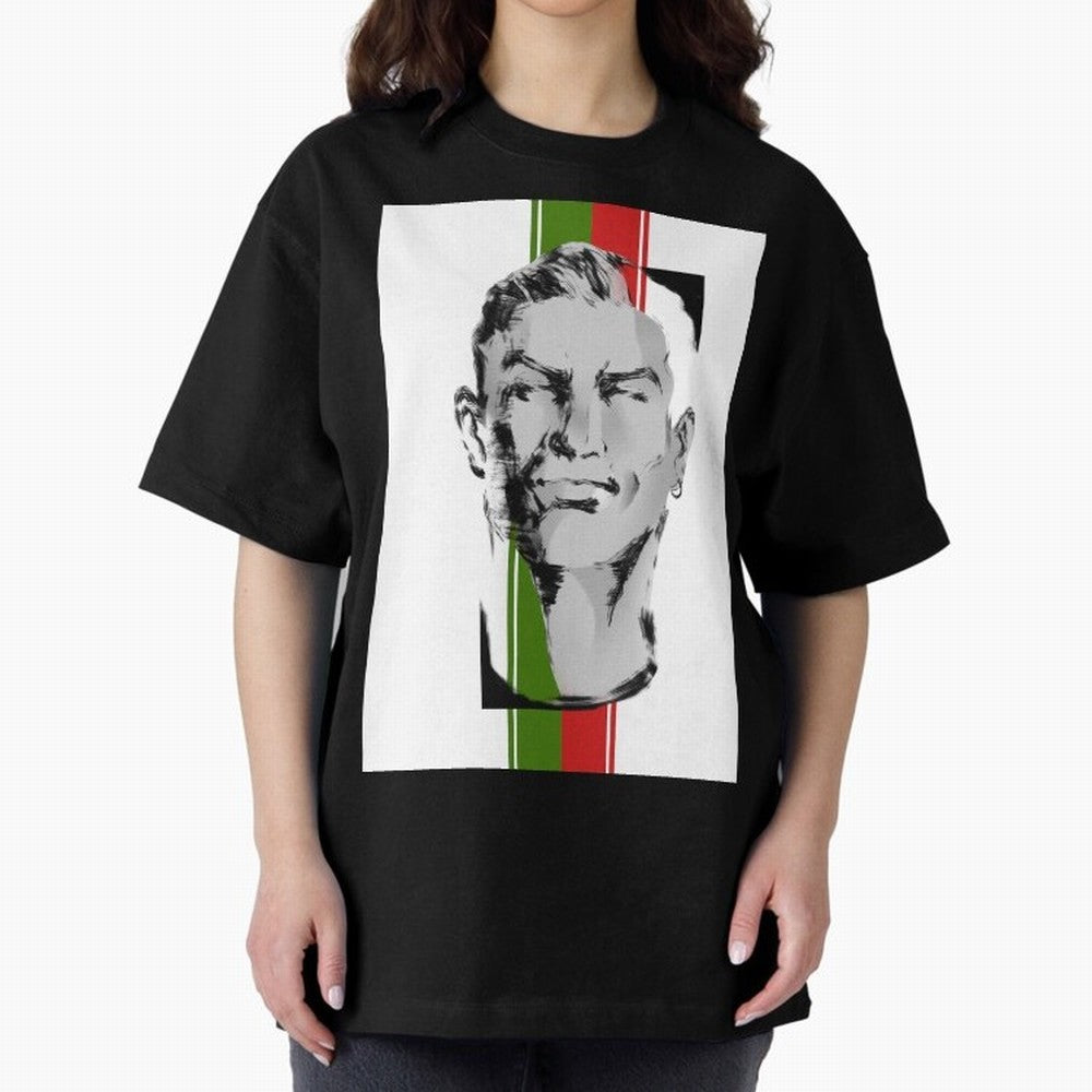 Cristiano Oversized T-Shirt Celebrate Soccer Greatness during FIFA World Cup 2026 Spirit, Capturing Portugal, Cristiano Ronaldo, Sports Nostalgia, International Competition, Famous Players and Unforgettable Victories; Made for Collectors Who Enjoy