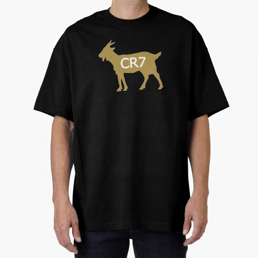 CR7 GOAT Gold B Oversized T-Shirt Honor Global Football Passion for FIFA World Cup 2026 USA Canada Mexico, Built around Cristiano Ronaldo, France, Tournament Hype, Historic Matchups, Family Viewing Parties and Global Sports Pride; Ideal for