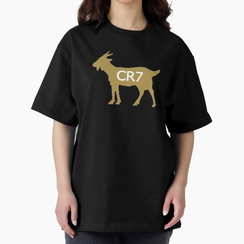 CR7 GOAT Gold B Oversized T-Shirt Honor Global Football Passion for FIFA World Cup 2026 USA Canada Mexico, Built around Cristiano Ronaldo, France, Tournament Hype, Historic Matchups, Family Viewing Parties and Global Sports Pride; Ideal for