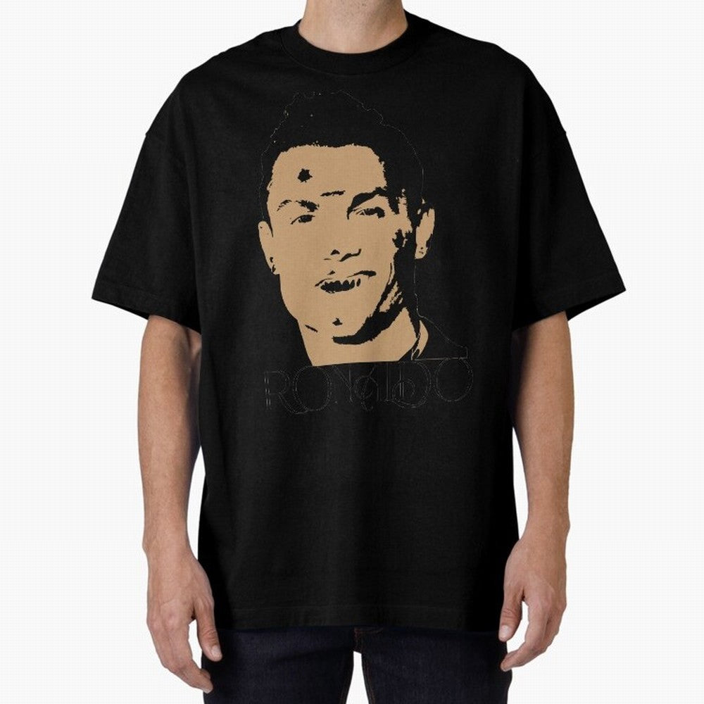 Portugal Football Captain Cristiano Ronaldo Vector Illustration Oversized T-Shirt Celebrate the Road through the FIFA World Cup 2026 Group Stage Journey through Haaland Highlights, Spain and Netherlands Pride, Sports Nostalgia, International