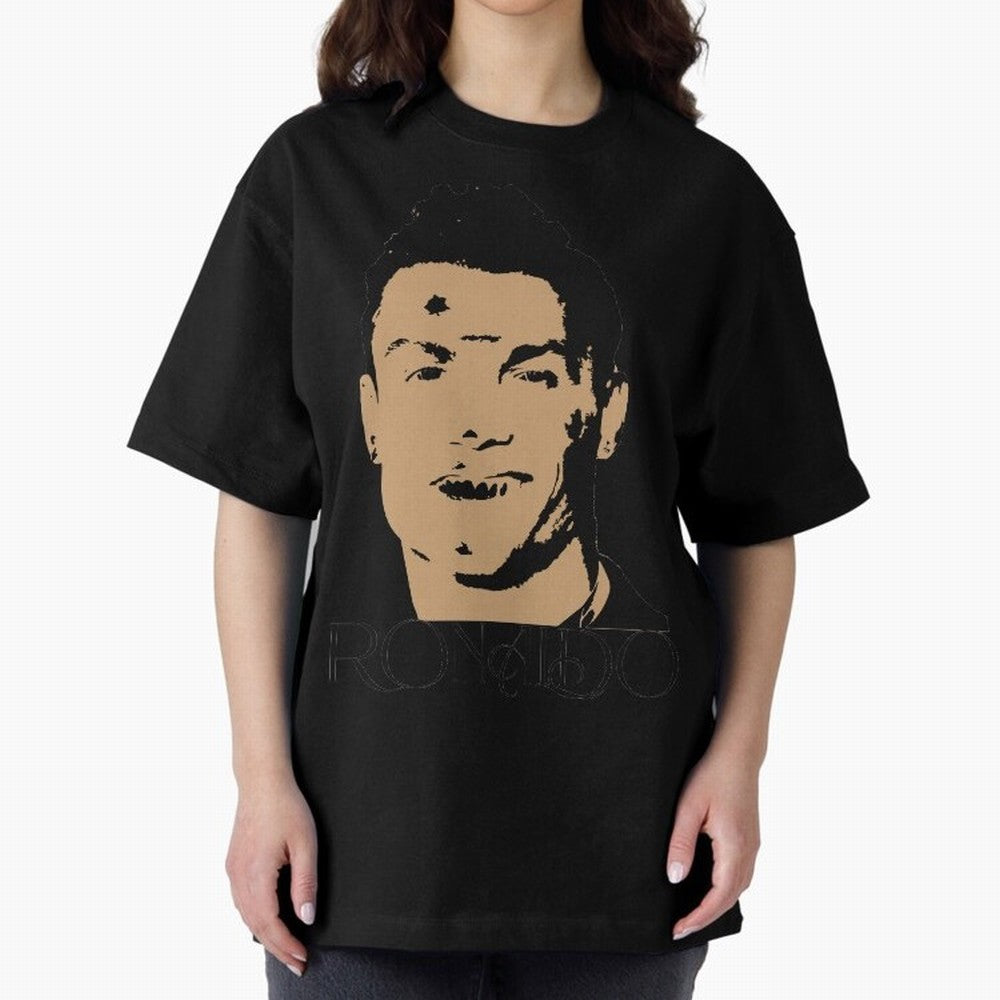 Portugal Football Captain Cristiano Ronaldo Vector Illustration Oversized T-Shirt Celebrate the Road through the FIFA World Cup 2026 Group Stage Journey through Haaland Highlights, Spain and Netherlands Pride, Sports Nostalgia, International