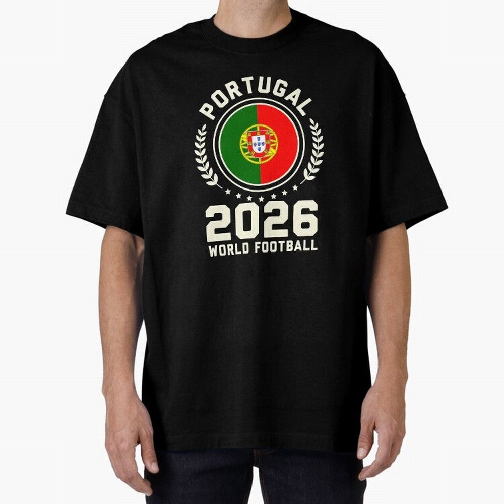 Portugal 2026 World Football Oversized T-Shirt Celebrate Match Day Hype around FIFA World Cup 2026 Group Stage, Cristiano Ronaldo, Haaland and CR7, Germany, Global Supporter Spirit, Legendary Goals, National Colors and Tournament Celebration; Made