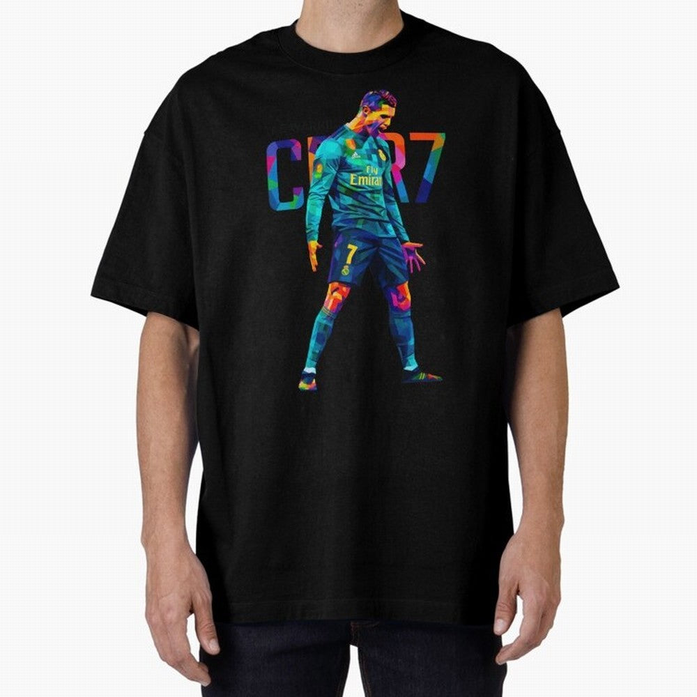 Ronaldo Cr7 Wpap Art Oversized T-Shirt Experience Match Day Hype around FIFA World Cup 2026, Mbappe, Netherlands, Stadium Chants, National Pride, Trophy Dreams and Unforgettable Football Memories; Created for Match Day Parties, Soccer Gifts, Fan