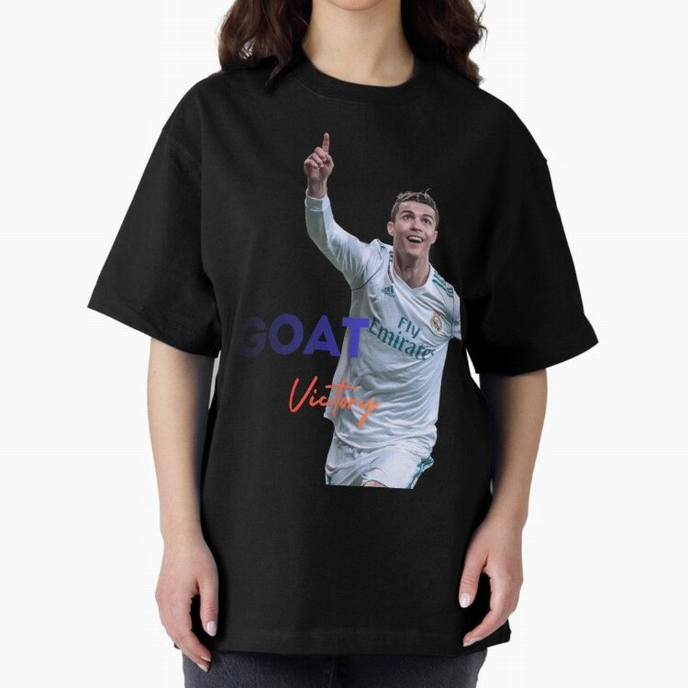 Goat CR7 MIndset Oversized T-Shirt Relive Global Football Passion for FIFA World Cup 2026 USA Canada Mexico, Celebrating Haaland, England, Game Day Rituals, Football Legends, Country Pride and the Road to the Final; Perfect for Supporters Who Want